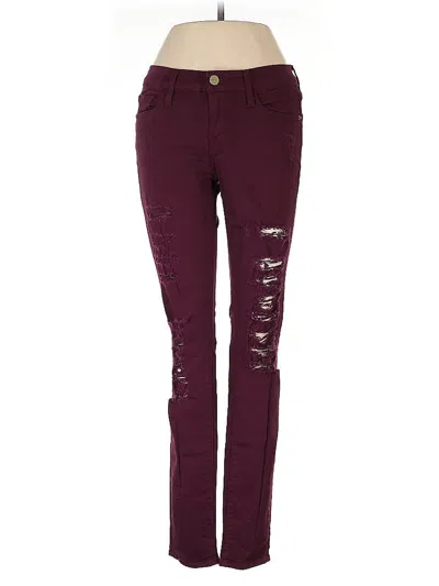 Pre-owned Frame Jeans In Burgundy