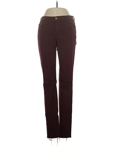 Pre-owned Frame Jeans In Burgundy