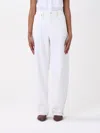 Frame Low Slung Barrel Pants In Natural Clean In White