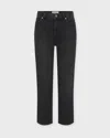 Frame Jeans Le Sleek Straight Starship In Black