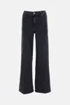 Frame Jeans Le Slim Palazzo In Black