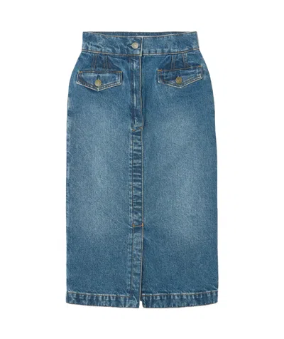Frame Jeans Mid-length Skirt In Blue