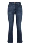 Frame Le High Straight Flared Jeans In Navy