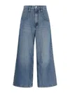 Frame Denim Patch Pocket Slim Palazzo Doris Wide Leg Jean In Blue