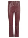 Frame Le Crop Mini Boot Leather Jeans In Purple