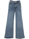 Frame Blue Front Button Denim Jeans In Rowley