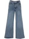 Frame Blue Front Button Denim Jeans In Rowley
