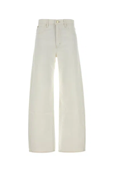 Frame White Denim The Bow Jeans In Neutral