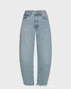 Frame Jeans The Bubble Crop Rapture Raw In Blue