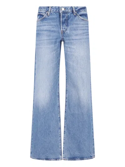 Frame High Waist Wide Leg Denim Jeans In Blue