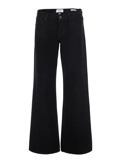 Frame Jeans The Gray Slim High-waist Zip-closure With Regenerated Cotton In Black