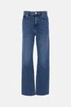 Frame Womens The Ruler Crop Five-pockets Straight-leg High-rise Stretch-denim Jeans Written In Blue