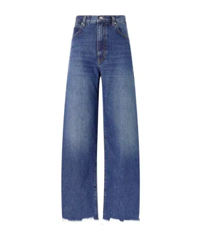 Frame Womens Obscura The Bow Barrel-leg Denim Jeans In Blue