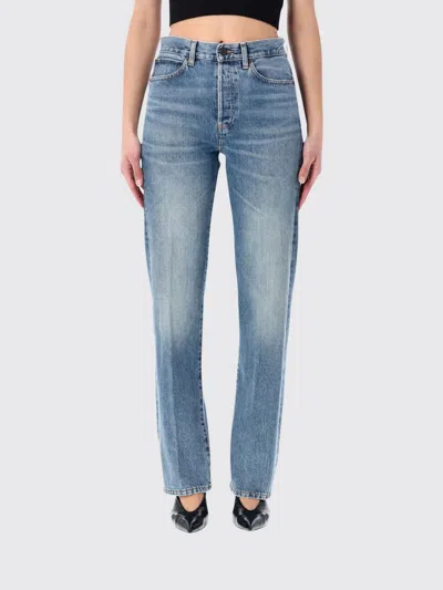 Frame Straight Cotton Denim Jeans In Blue