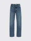 Frame Denim Straight Leg Five Pocket Belt Loop Jeans In Blue
