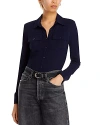 Frame Jersey Button-up Shirt In Navy