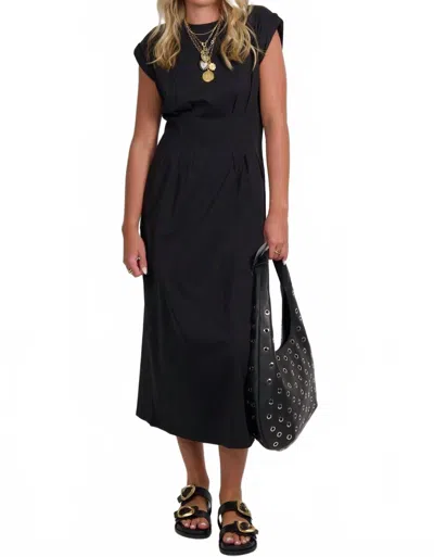 Frame Jersey Nipped Midi Dress In Black