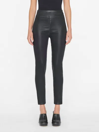 FRAME JET SET SKINNY CROP SLIT JEANS IN NOIR COATED