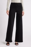 Frame Jet Set Slim Palazzo Pull-on Jeans In Black
