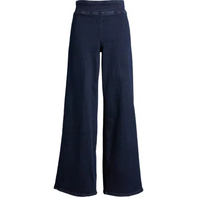 Frame Jet Set Slim Palazzo Pull-on Jeans In Blue