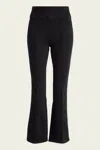 Frame Jetset Crop Mini Boot Pintuck Jeans Sheen Noir