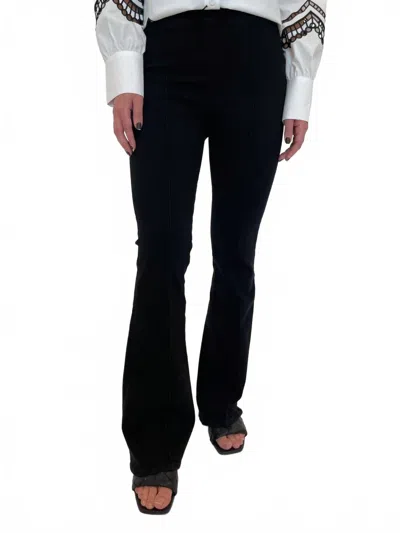Frame Jetset Flare Pintuck Jeans In Sheen Noir Shno In Blue