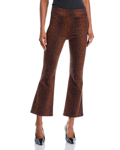 FRAME JETSET HIGH RISE CROPPED MINI BOOTCUT JEANS IN LEOPARD