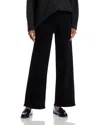 Frame Jet Set Slim Palazzo Pull-on Jeans In Sheen Noir