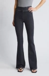 Frame Jetset Flare High-rise Flared Jeans In Sheen Noir