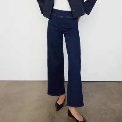 Frame Jetset Slim Palazzo Pants In Keller In Blue