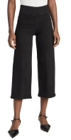 Frame Jetset Wide Leg Crop Jeans Sheen Noir In Sheen Noir