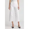 Frame Jet Set Wide Leg Denim Crop Pants In White