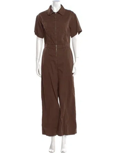 Pre-owned Frame Jumpsuit In Brown