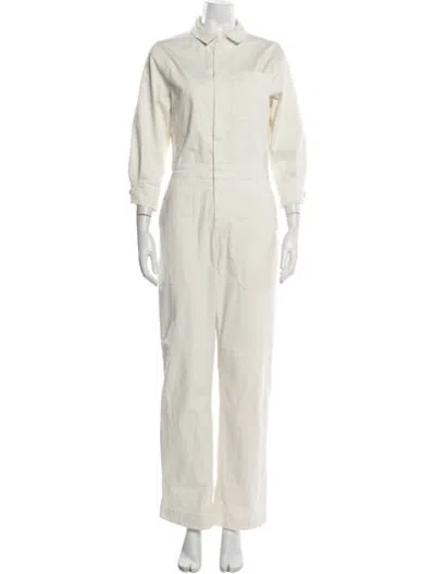 Pre-owned Frame Jumpsuit In Neutrals/white