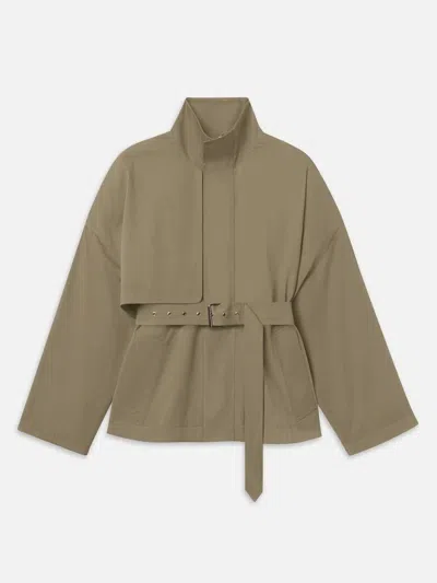 Frame Khak Trench Coat In Khaki