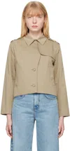 Frame Khaki Button Jacket In Khaki
