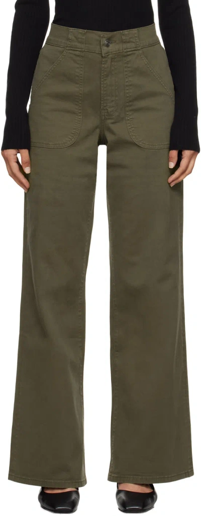 Frame Khaki Modern Pocket Trouser In Rich Military