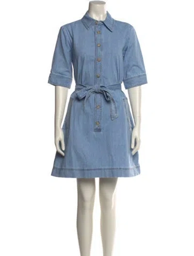 Pre-owned Frame Knee-length Dress In Blue