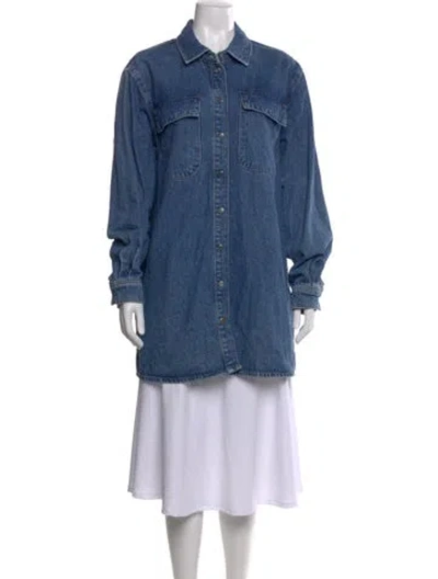 Pre-owned Frame Knee-length Dress In Blue