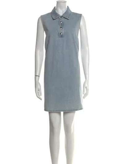 Pre-owned Frame Knee-length Dress In Blue