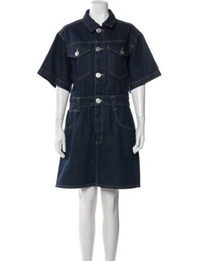 Pre-owned Frame Knee-length Dress In Blue