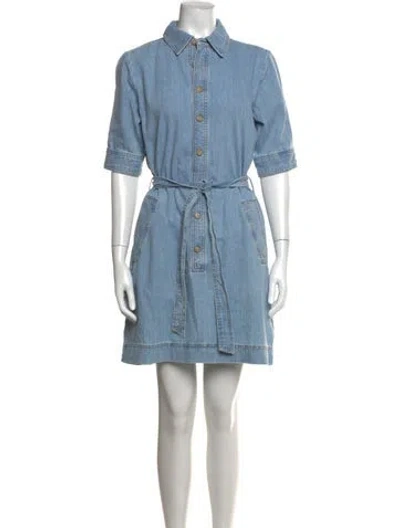 Pre-owned Frame Knee-length Dress In Blue