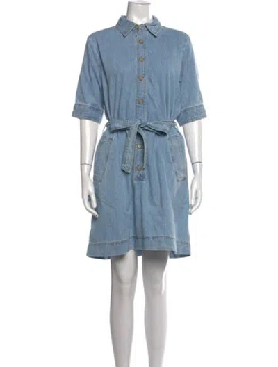 Pre-owned Frame Knee-length Dress In Blue