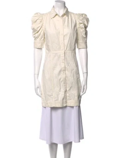 Pre-owned Frame Knee-length Dress In White
