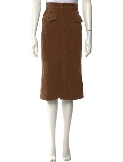 Pre-owned Frame Knee-length Skirt In Brown