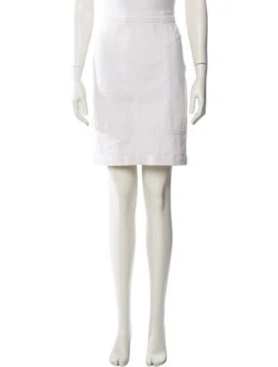 Pre-owned Frame Knee-length Skirt In White