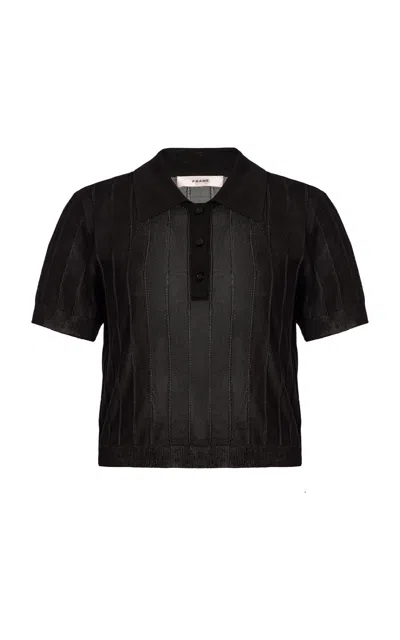 Frame Knitted Polo Top