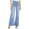 Frame La Palazzo Womens High-rise Light Wash Wide Leg Jeans In Blue