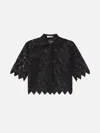 Frame Lace Button Up Shirt Black