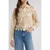 Frame Lace Button-front Shirt In Ecru